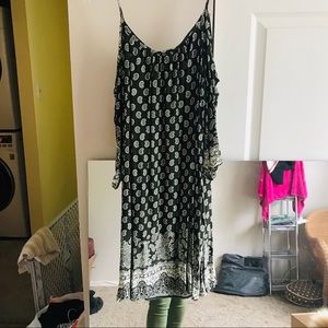 Green Boho Off-the-Shoulder Dress